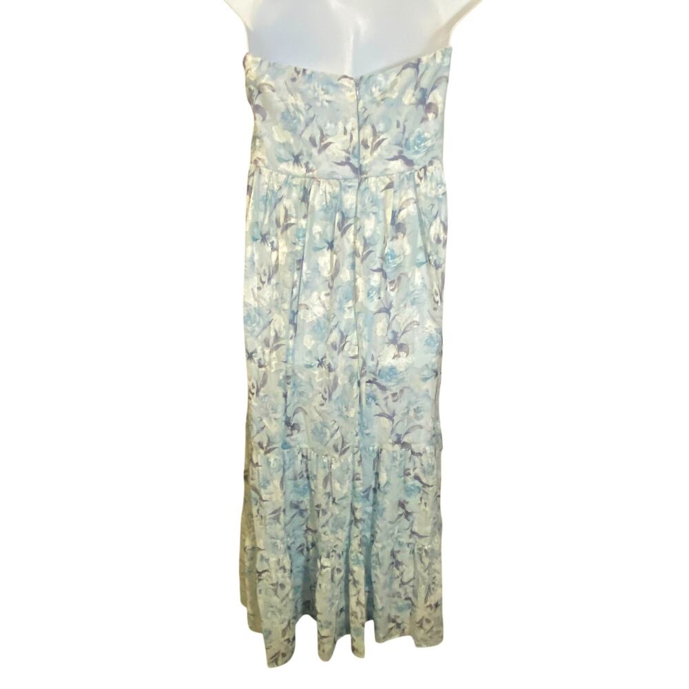 Lulus NWT Special Moment Light Blue Floral Strapless Bustier Maxi Dress Sz 2X - Picture 14 of 14